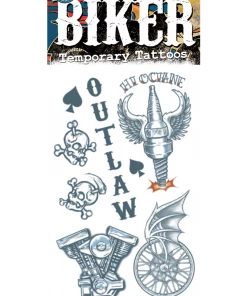 Tinsley Transfers Accessories Biker Temp Tattoo Set