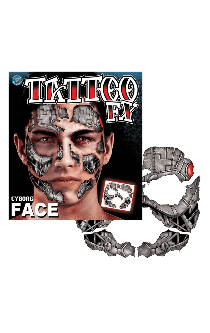 Tinsley Transfers Cyborg Face Temp Tattoo