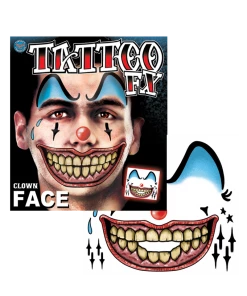 Tinsley Transfers Clown Face Temporary Tattoo Clowns