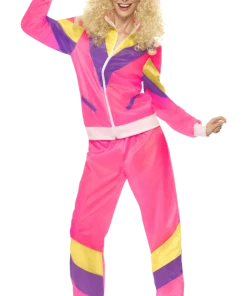 Smiffys Womens Pink 80s Shell Suit Costume All Womens Costumes
