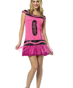 Rasta Imposta Adults Crayola Pink Glitter Dress Costume