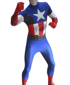 Body Republic Captain America Zappar Morphsuit Costume