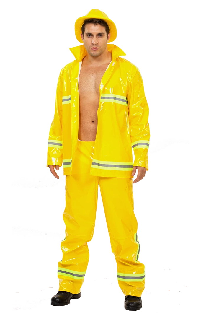 Smiffys Mens Yellow Fireman Costume All Mens Costumes