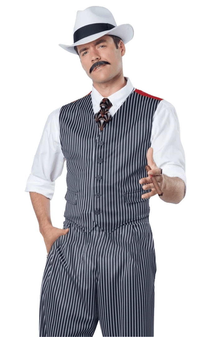 California Costumes Mens 1920s Pinstripe Mobster Costume All Mens Costumes