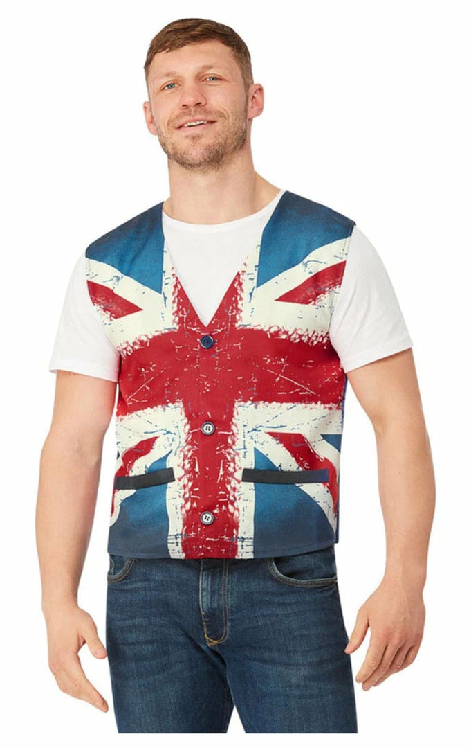 Generic Around The World Mens Union Jack Waistcoat