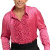 Rubies All Mens Costumes Pink Velour Shirt
