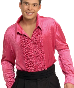 Rubies All Mens Costumes Pink Velour Shirt