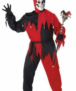 California Costumes All Mens Costumes Jester Costume Evil Red & Black (Plus Size)