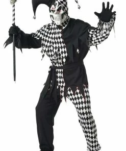 California Costumes Jester Costume Evil Black And White (Plus Size)