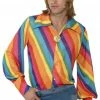 Smiffys 1970s Rainbow Colour Shirt