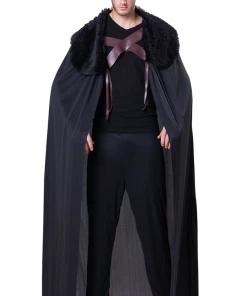 Bristol Novelty Black Fur Collared Cape All Mens Costumes