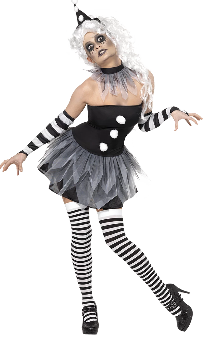 Smiffys All Womens Costumes Sinister Pierrot Clown Costume