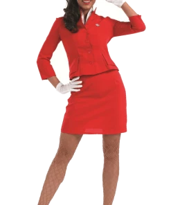 Fun Shack Adult Red Cabin Crew Costume All Womens Costumes