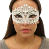Generic White Glitter Metal Mask
