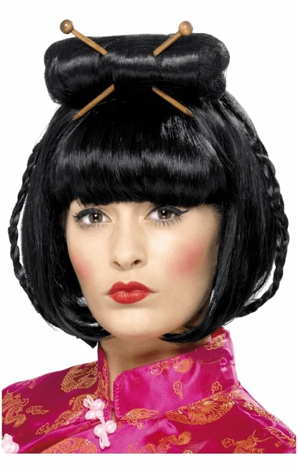 Smiffys Adult Asian Lady Black Wig