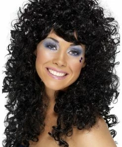Smiffys Accessories Boogie Babe Wig (Black)