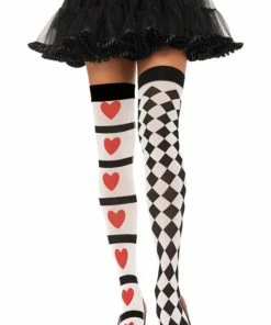 Morris Costumes Harlequin & Heart Stockings Adults
