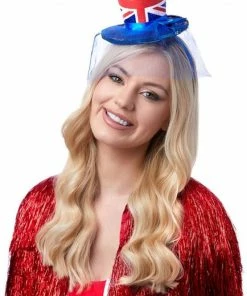 Generic Ladies Union Jack Mini Sequin Top Hat