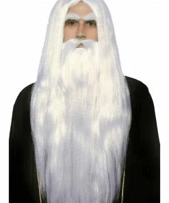 Bristol Novelty Magician White Wig & Beard Set Accessories