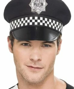 Smiffys Cops And Robbers Policeman Panda Cap Accessory
